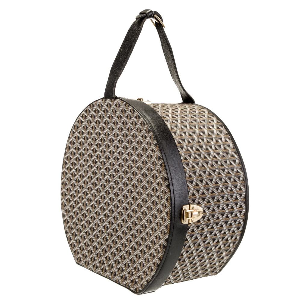 Goyard Goyardine Hat Box Trunk Bag Travel Boite Chapeau Vintage Round Suitcase - Picture 3 of 16